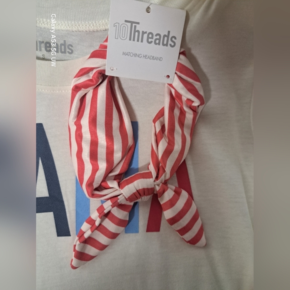 10 Threads S Mama Tee Shirt Top & Matching Headband Short Sleeve New - Picture 5 of 6